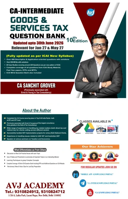 Goods and Services Tax (GST) CA Inter Group 1 Question Bank by CA Sanchit Grover