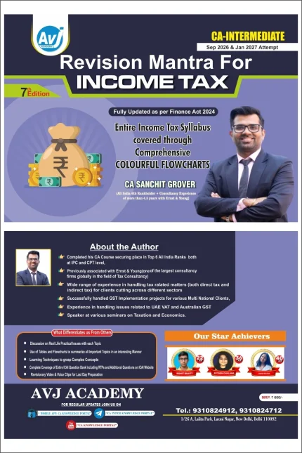 CA Inter Group 1 Income Tax Flowcharts Book by CA Sanchit Grover