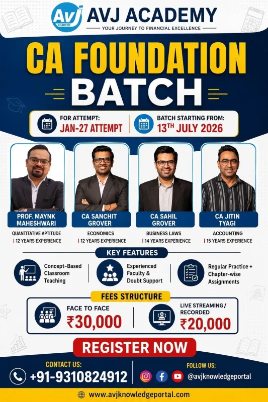 CA Foundation New Batch AVj academy